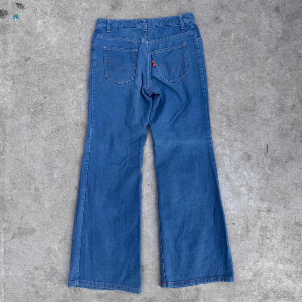 Vintage 70s Levis Orange Tab Flared Bell Bottom Blue Jeans 28x30 RARE High waist